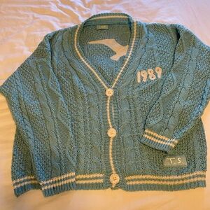 Taylor Swift 1989 TV Blue Cable Knit Cardigan MD/LG Seagulls Sold Out Official